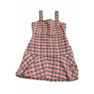 Kate Spade New York Pink and Green Plaid Tweed Mini Dress Size 12 New